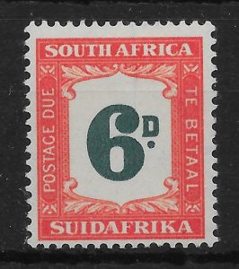 SOUTH AFRICA SGD38 1949 6d GREEN & BRIGHT ORANGE MTD MINT