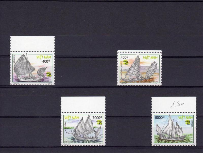 Viet Nam 1999 Sc#2875/2878 Sailing Vessels Australia'99 Set (4) MNH