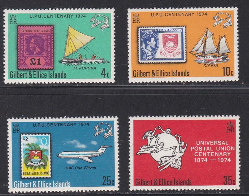 Gilbert & Ellice Islands # 226-229, UPU Centennial, NH, 1/2 Cat.