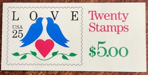 US #BK169 MNH Booklet of 20 P#1211 Love SCV $10.50 L42