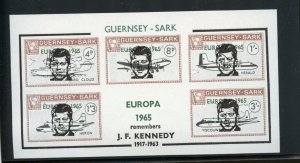 GREAT BRITAIN LOCAL GUENSEY-SARK S/S OVPRINTED J.F. KENNEDY MINT NH