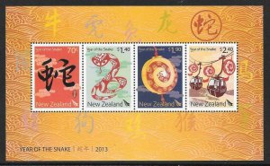 NEW ZEALAND SGMS3428 2012 YEAR OF THE SNAKE MNH