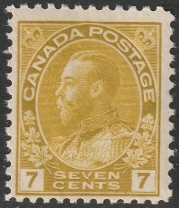 Canada 1915 Sc 113iv MH* greenish yellow