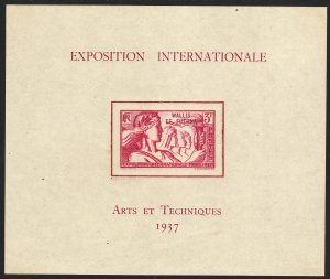 1937 Wallis & Futuna Colonial Art Expo Souvenir Sheet S/S MNH Sc# 89 CV $35.00