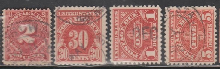 U.S. Scott #J39-J75-J77-J78 Postage Due Stamp - Used Set of 4