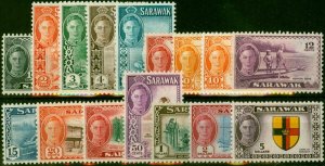 Sarawak 1950-52 Set of 16 SG171-185 & 186 V.F & Fresh VLMM