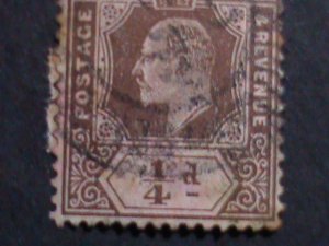 ​LEEWARD ISLANDS-1912 SC#46 KING GEORGE V-FANCY CANCEL 111 YEARS OLD VF