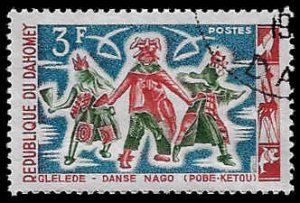 Dahomey #186 Used OG (CTO) H; 3fr Nago Dance (1964)