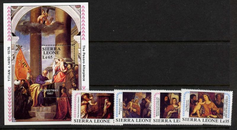 Sierra Leone 944-8 MNH Christmas, Art, Paintings