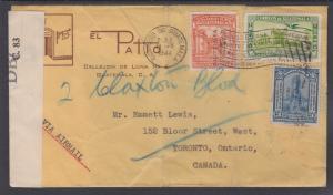 Guatemala Sc 303, C55, RA21 on 1944 Censored Advertising Cover