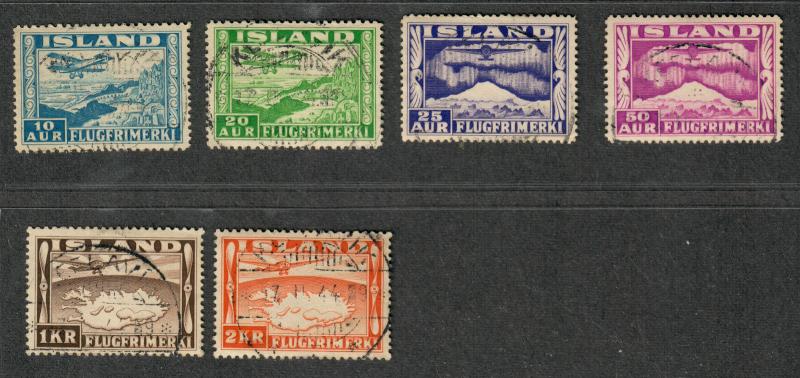 Iceland Sc#C15-20, U/H, Complete Set, CV. $88.50