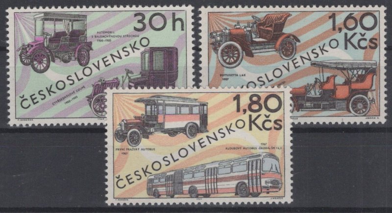 Czechoslovakia 1616-1618 MNH Transportation Automobiles ZAYIX STAMPS 0425S0229