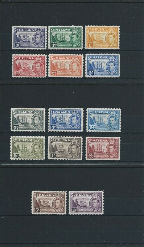 ST HELENA 1938-44 SET OF FOURTEEN MM SG 131/40 CAT £140