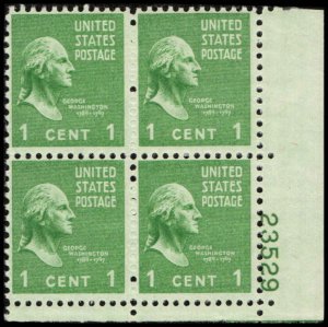 US #804 WASHINGTON MNH LR PLATE BLOCK #23529