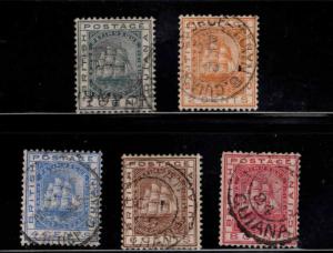 British Guiana Scott 107-111 CA wmk used 1882 set