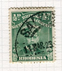 RHODESIA; 1913-20 early GV Admiral issue used Shade of 1/2d. value