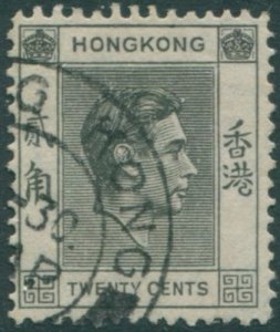 Hong Kong 1938 SG147 20c black KGVI 2 FU