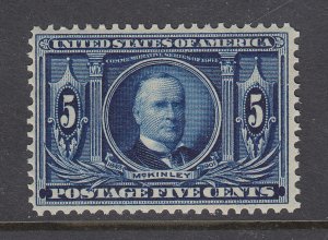 US Sc 326 MNH. 1904 5c dark blue McKinley, fresh, F+