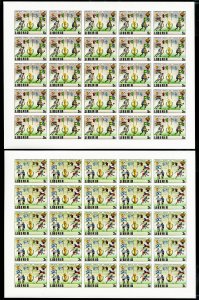 Liberia Stamps # 886-91 World Soccer 3c-55c Imperf Sheets of 25 XF OG NH