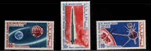 Mauritania Scott C44-C46 MH* Space stamp set