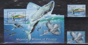 Pitcairn Island 645-46A Whales Mint NH
