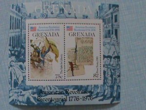 GRENADA STAMP: 1976-AMERICAN BI-CENTENARY MINT HING SOUVENIR SHEET