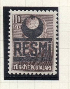 Turkey 1951-54 Early Issue Fine Mint Hinged 10k. Resmi Optd NW-17773