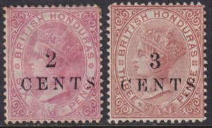 British Honduras 1888 SC 20-21 LH 