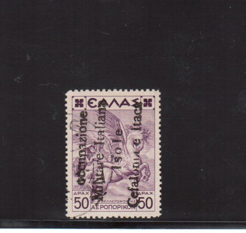 Ionian Islands Ithica Sassone #10 (PA10) Very Fine Used Airpost Stamp *W\ Cert.*