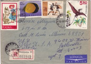 Poland 1969-72 15 Covers. Correspondence Warsaw to Illinois.With Content.