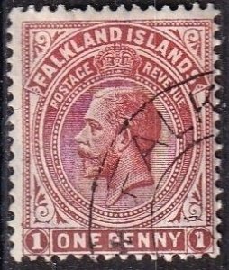 Falkland Islands 31 (used) 1p George V, red (1912)