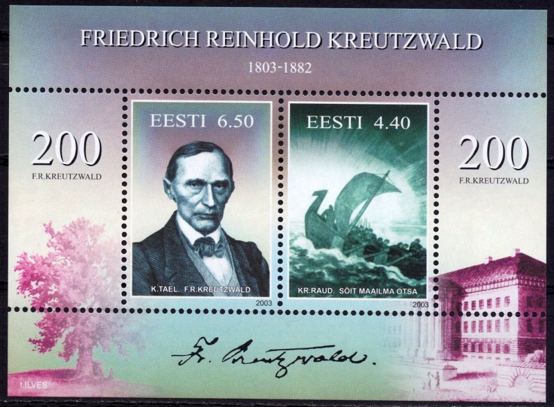 Estonia. 2003. bl20. Doctor, writer. MNH.