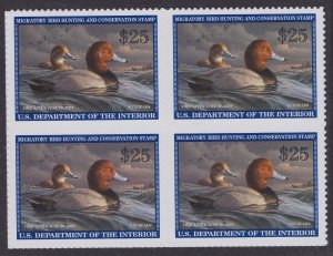 US RW89 Migratory Birds Redhead Duck $25 block 4 MNH 2022-2023