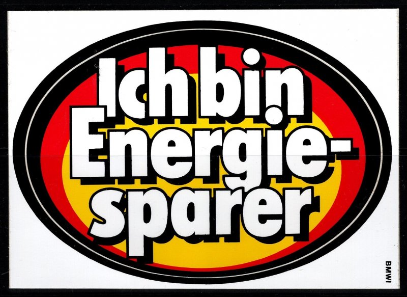 1980's Germany BMW Car Sticker Ichbin Energie-sparer (I Am An Energy Sav...