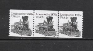 Scott #1897A unused  Locomotive   PL # 3 coil strips of  3