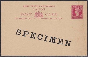 NIGERIA LAGOS QV 1d postcard optd SPECIMEN..................................1464