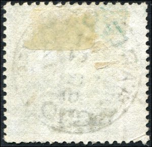 Great Britain - Scott #54 - 1867 QV 1/- Green Plate 5 - Used