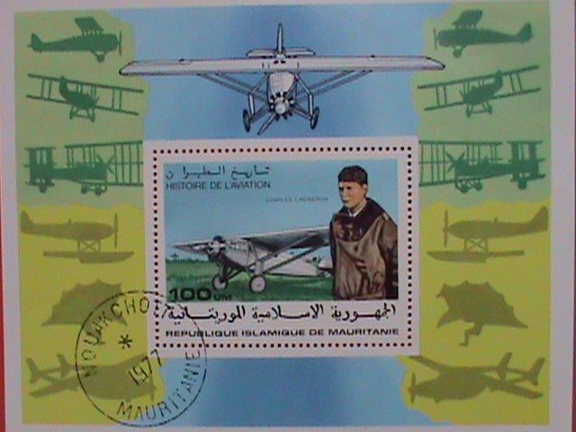 MAURITANIA STAMP :1977  HISTORY OF AIRVIATION CTO S/S SHEET- VERY RARE