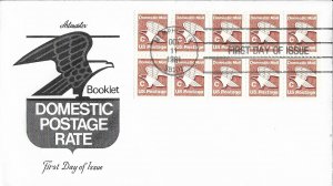 1981 FDC, #1948a, C Postage Rate, Artmaster & Art Craft, booklet pane