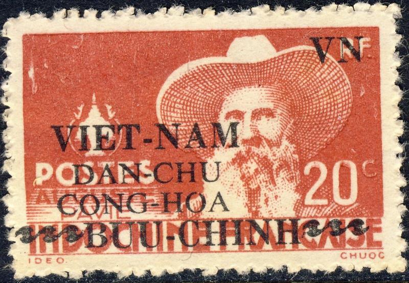 NORTH-VIETNAM - 1945 Mi.20 20c dark red - Mint no-gum