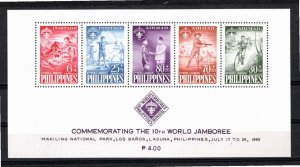 Philippines 1959 MNH Sc CB3a souvenir sheet of 5