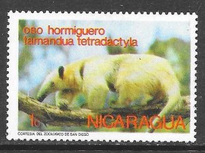 Nicaragua 946: 1c Southern Tamandua (Tamandua tetradactyla), MH, F-VF