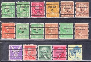 Precancels - Birmingham, AL - 17 Different Bureau Issues