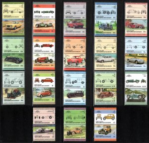 St. Vincent Union Island #142-63 ~ Short Set 18 of 22 Prs ~ Cars ~ MNH (1985-86)