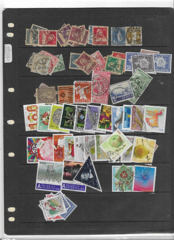 SWITZERLAND COLLECTION ON STOCK SHEET , MINT/USED