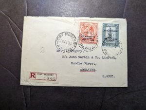 1935 Registered Papua Overprint Cover Port Moresby to Adelaide South Australia