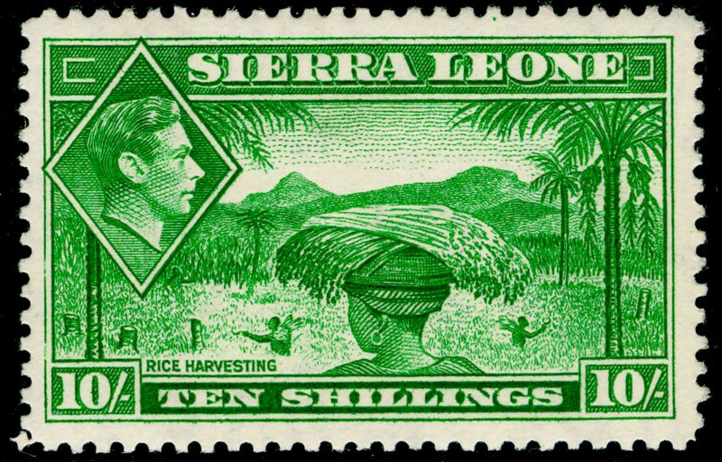 SIERRA LEONE SG199, 10s emerald-green, VLH MINT. Cat £35.