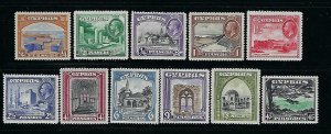 CYPRUS SCOTT #125-135 1934 PICTORIALS - MINT  HINGED/LIGHT HINGED