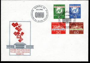 Switzerland Scott # 7O34 - 7O37 on FDC, unaddressed