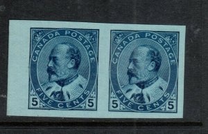 Canada #91a Extra Fine Mint Imperf Pair Unused No Gum As Issued